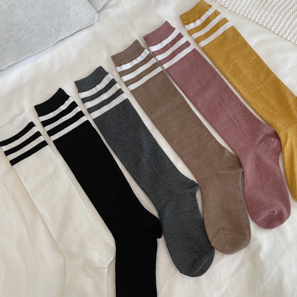3-Stripe Knee High Socks